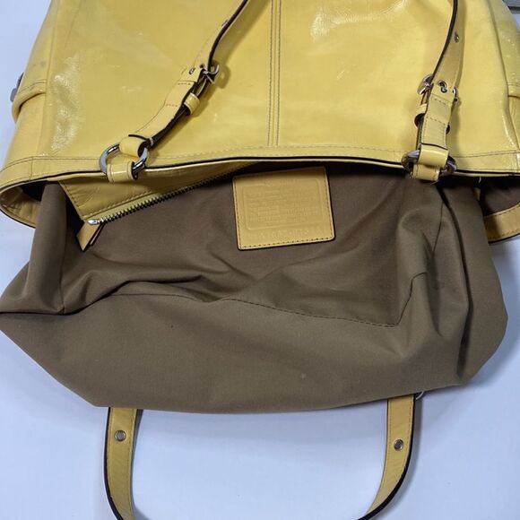 Coach Ashley Yellow Patent Leather Satchel Bag - Picture 8 of 9